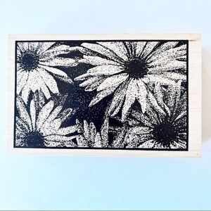 𝅺outlines Rubber Stamp Co Daisy Background Wood Mounted Rubber Stamp